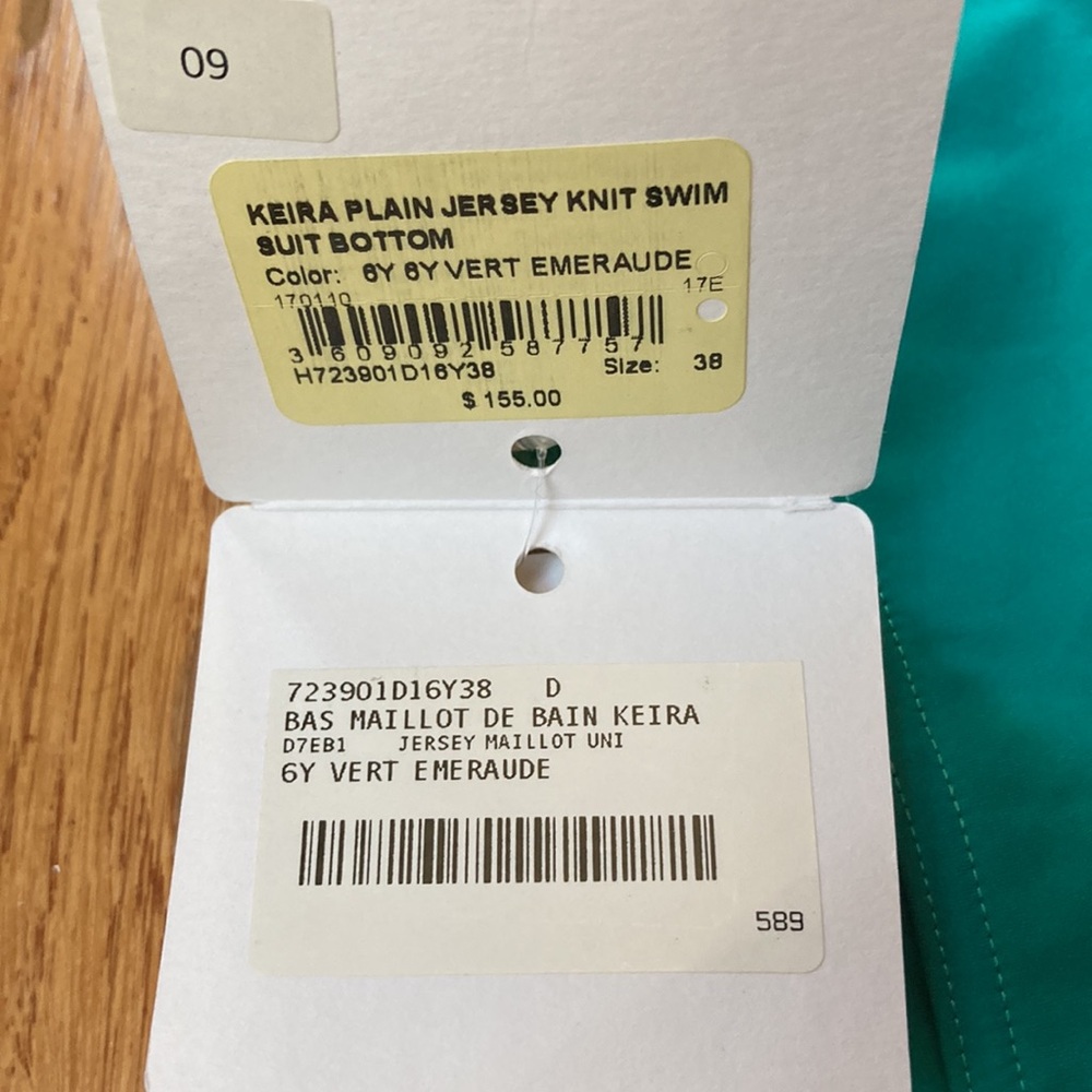 HERMES Emerald Green swim bottom : size 38 (size 6) - Picture 10 of 15